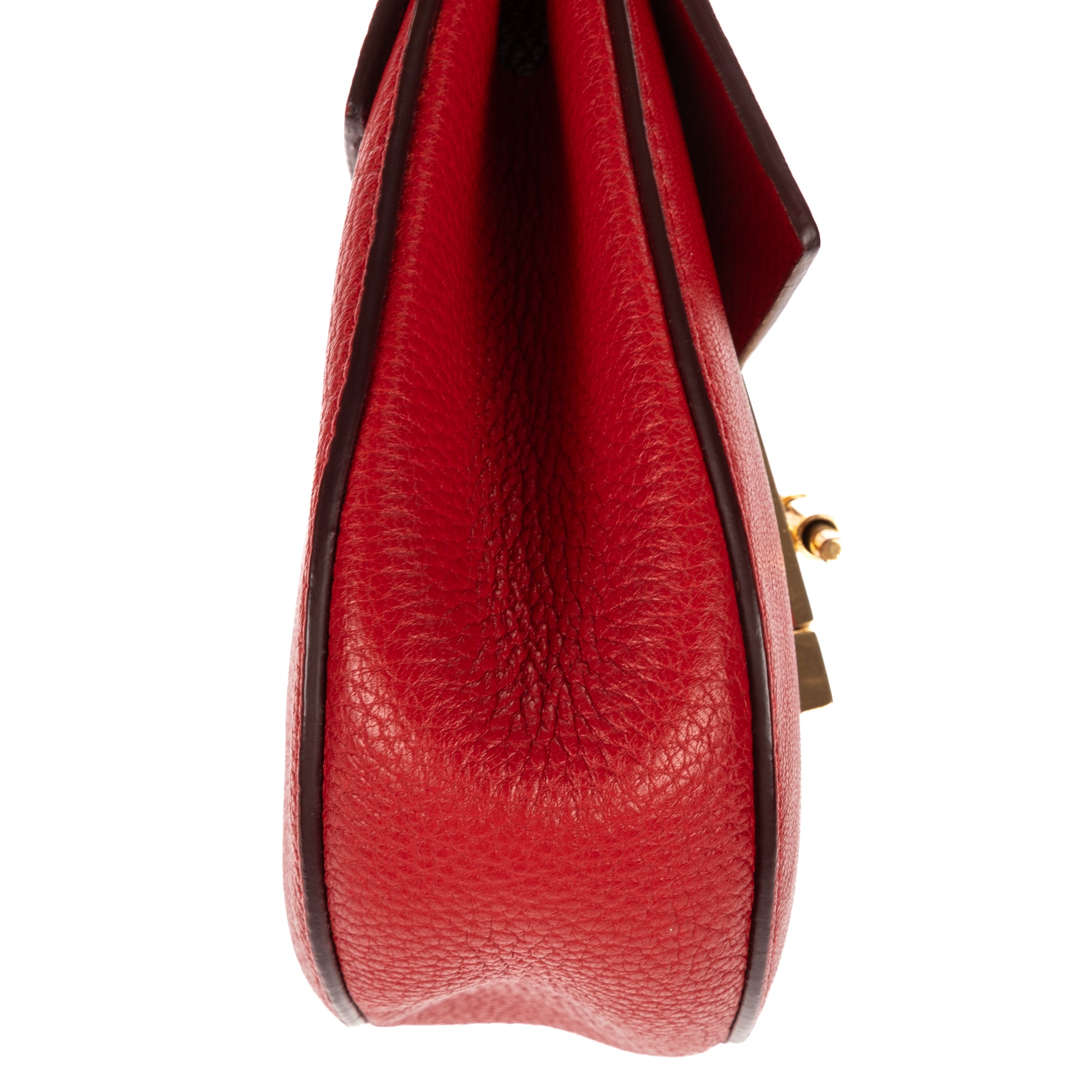 Shoulder Bag Drew Crossbody Bag Mini Red Grained Calfskin Leather