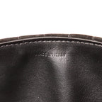 Shoulder Bag C Chain Flap Black Suede Leather