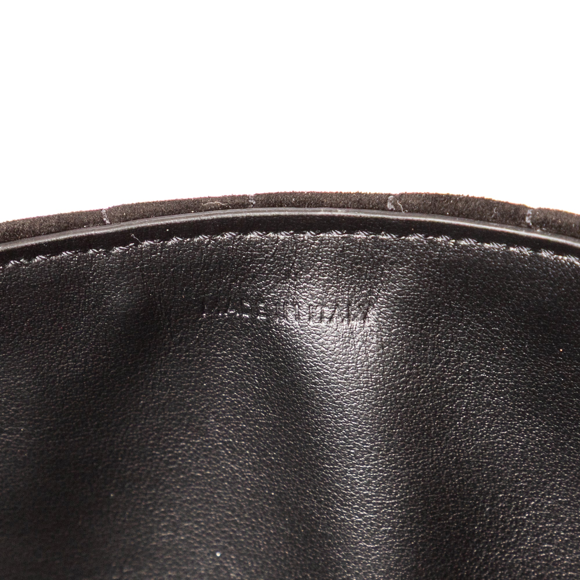 Shoulder Bag C Chain Flap Black Suede Leather