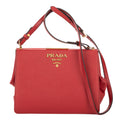 Shoulder Bag Frame Bag Red Saffiano Leather