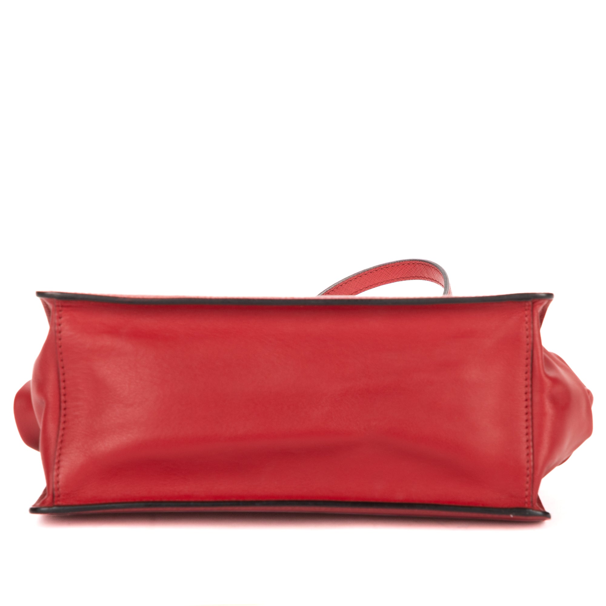 Shoulder Bag Frame Bag Red Saffiano Leather
