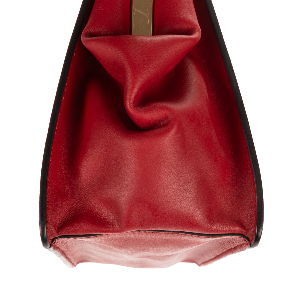 Shoulder Bag Frame Bag Red Saffiano Leather