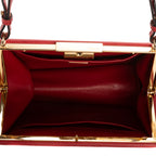 Shoulder Bag Frame Bag Red Saffiano Leather