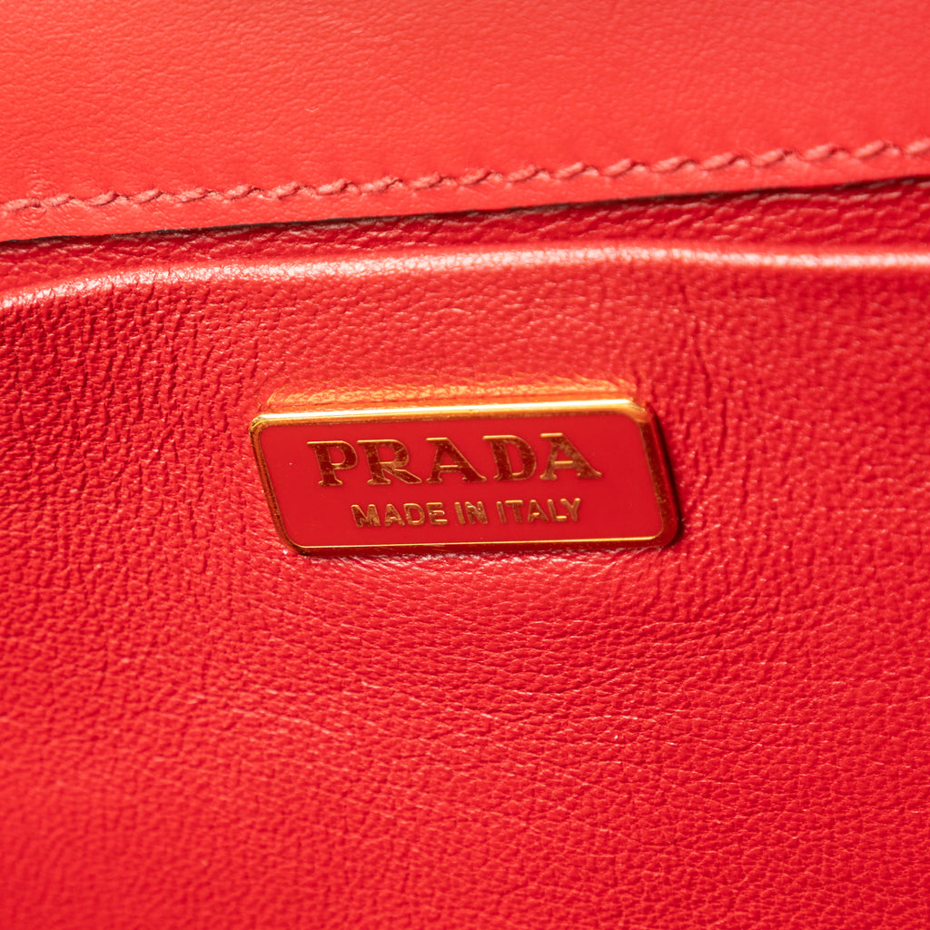 Shoulder Bag Frame Bag Red Saffiano Leather