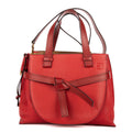 Shoulder Bag Gate Top Handle Tote Red Grained Calfskin Leather