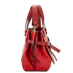 Shoulder Bag Gate Top Handle Tote Red Grained Calfskin Leather