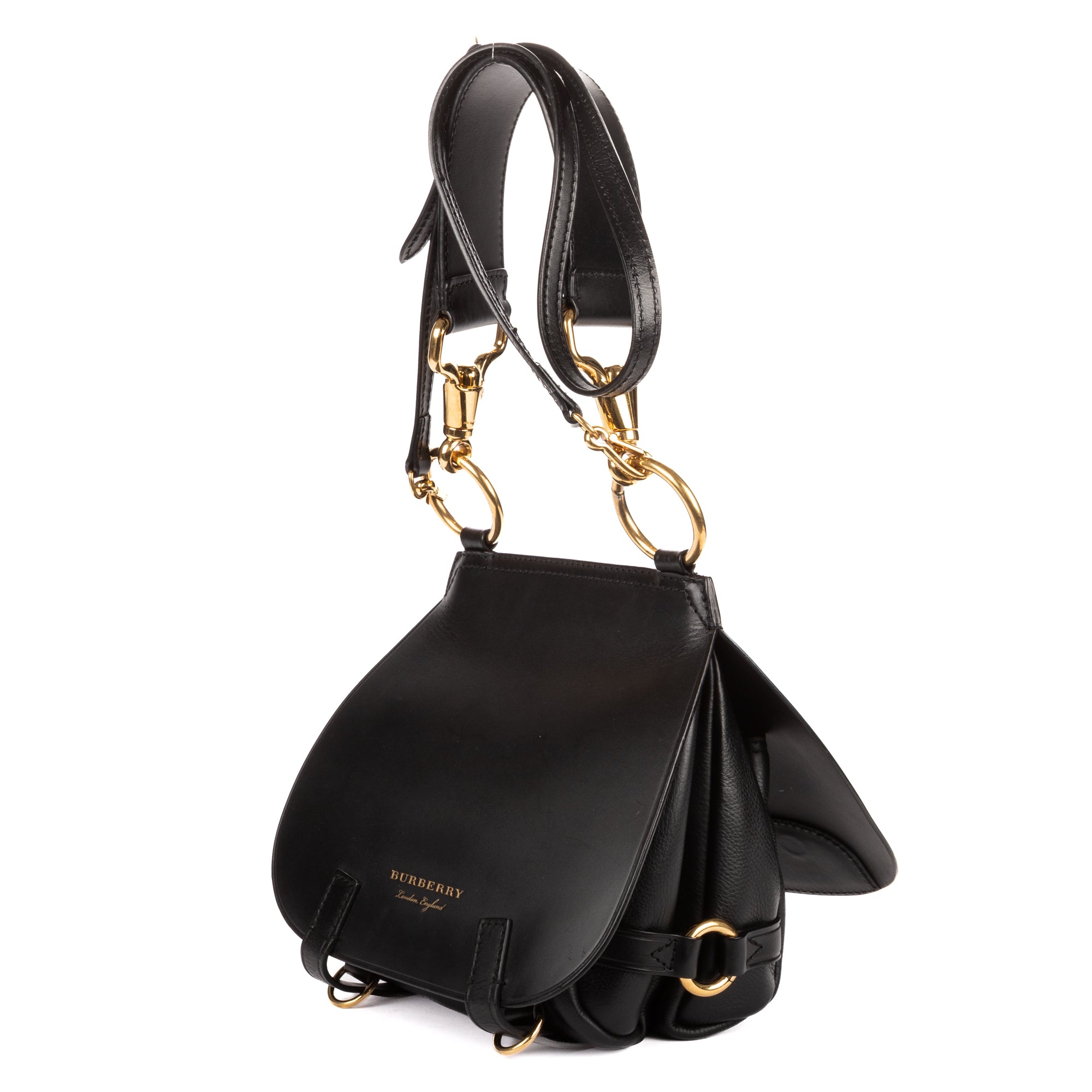 Shoulder Bag Bridle Lynher Bag Black Smooth Calfskin Leather