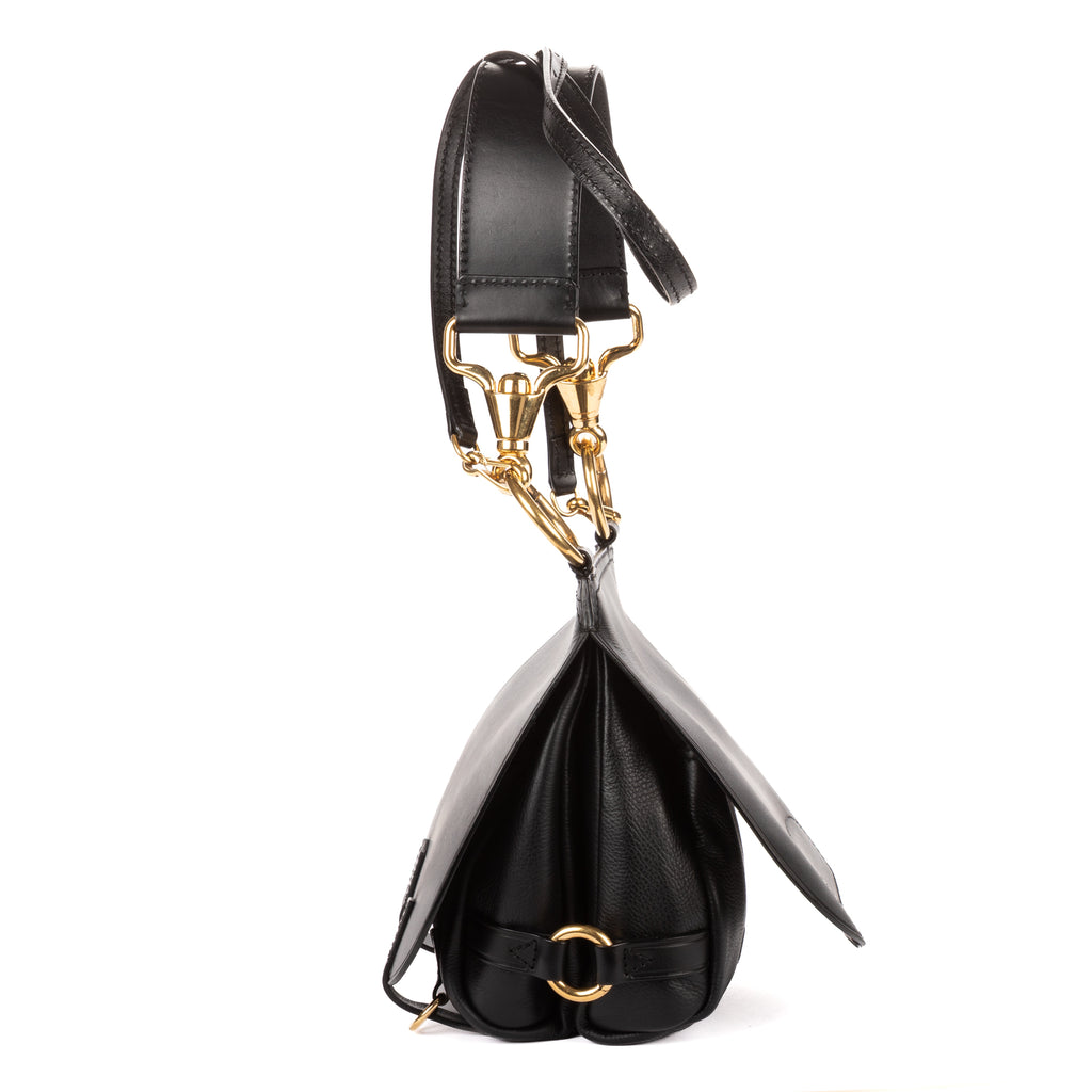 Shoulder Bag Bridle Lynher Bag Black Smooth Calfskin Leather