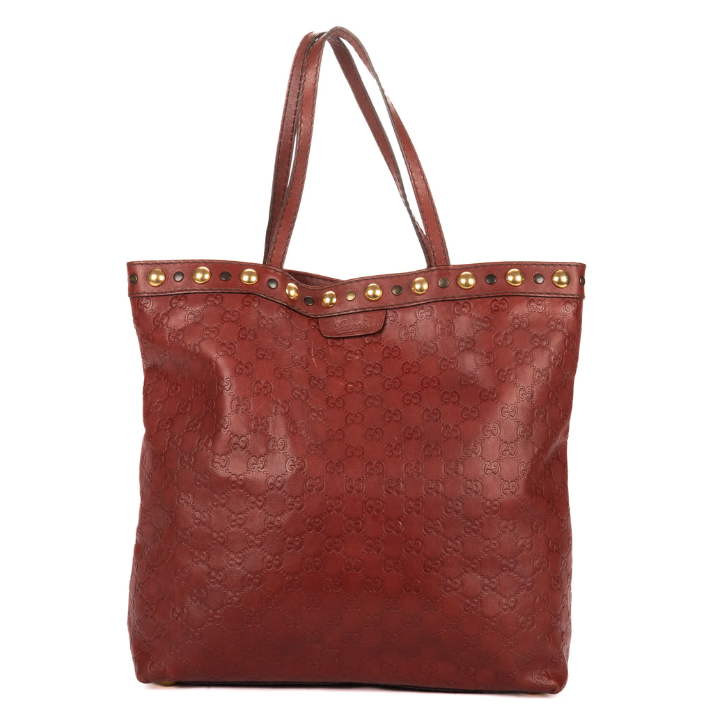 Shoulder Bag Babouska Tote Burgundy Monogrammed Calfskin Leather