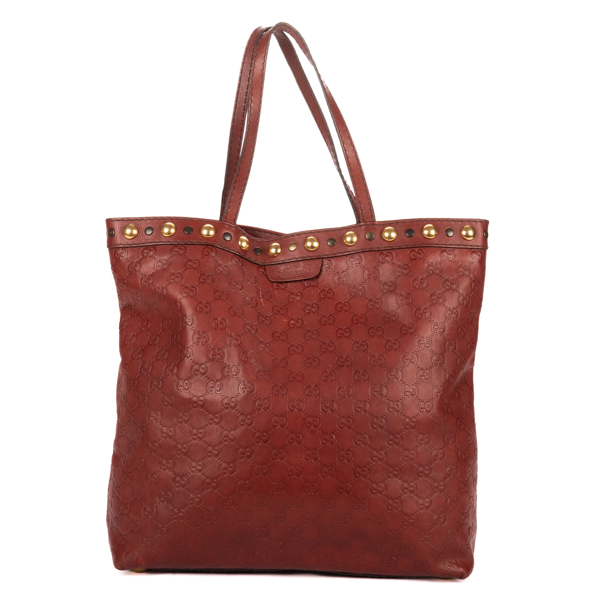 Shoulder Bag Babouska Tote Burgundy Monogrammed Calfskin Leather