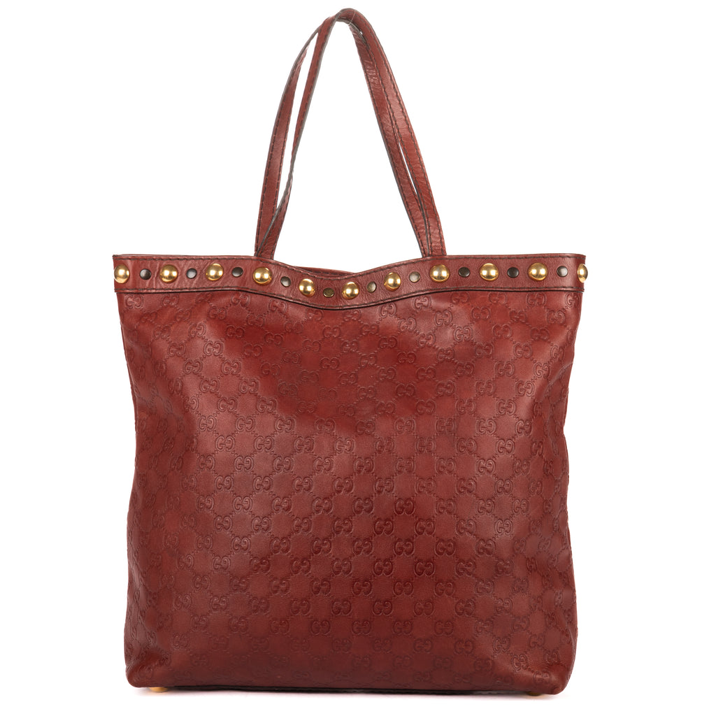 Shoulder Bag Babouska Tote Burgundy Monogrammed Calfskin Leather