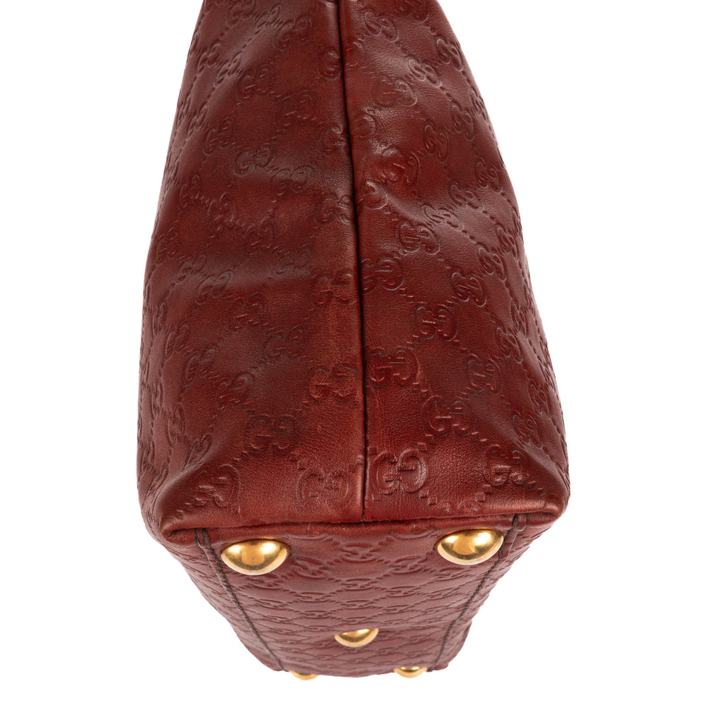 Shoulder Bag Babouska Tote Burgundy Monogrammed Calfskin Leather