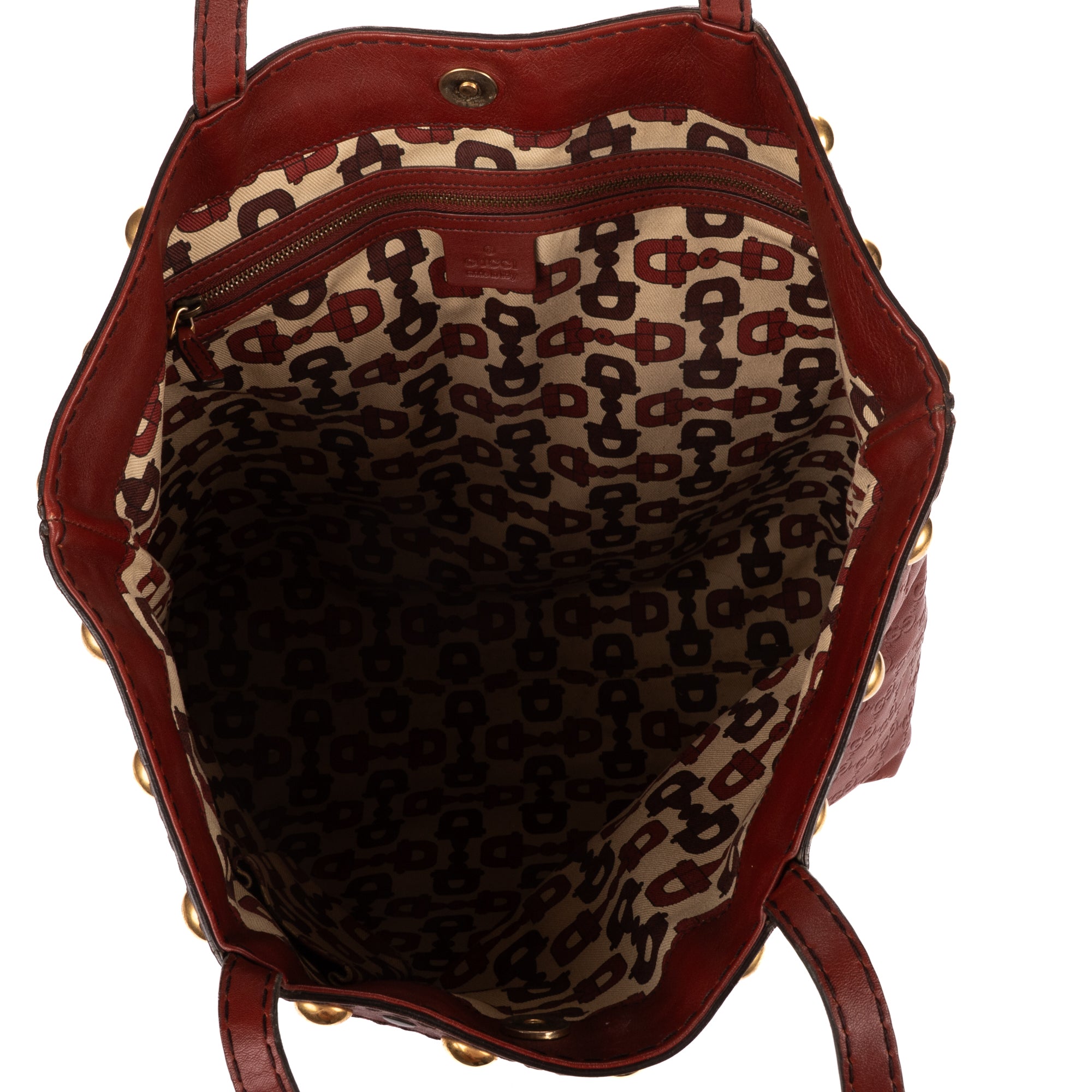 Shoulder Bag Babouska Tote Burgundy Monogrammed Calfskin Leather