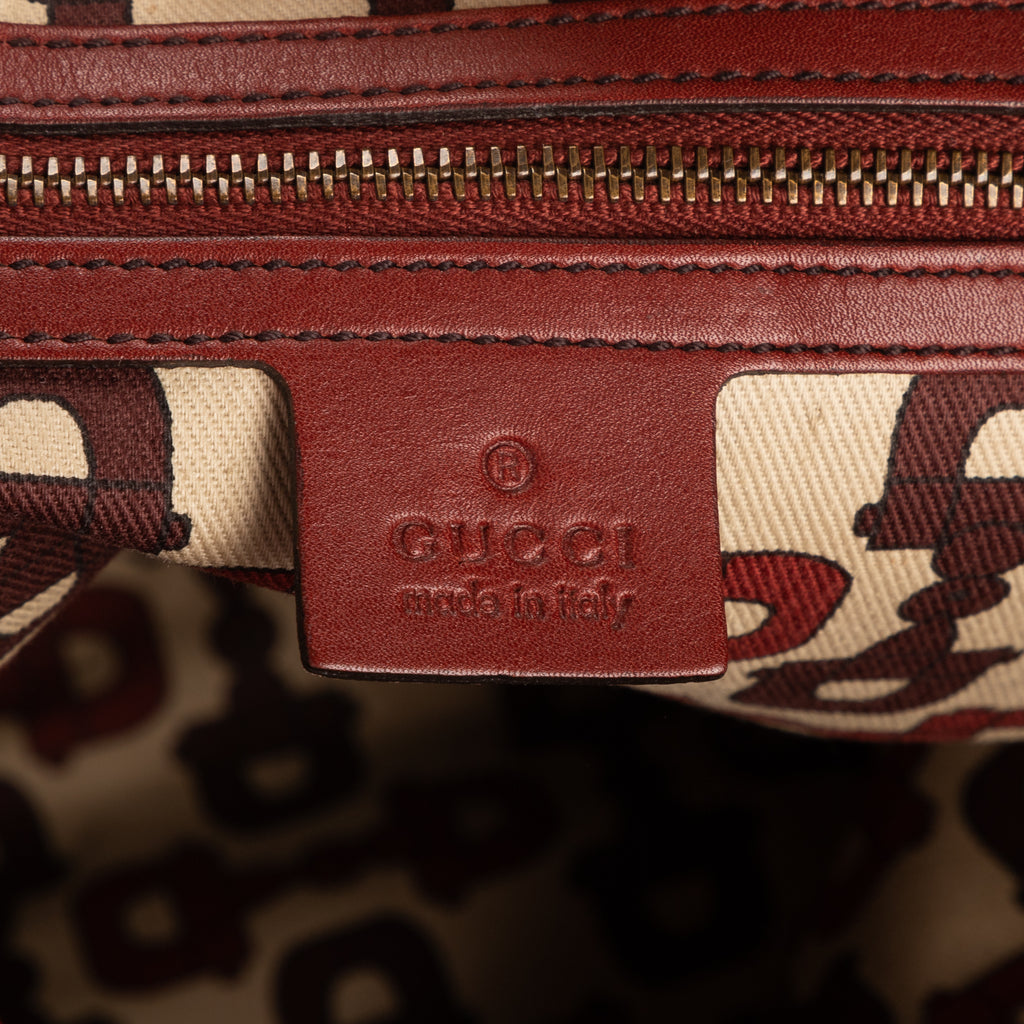 Shoulder Bag Babouska Tote Burgundy Monogrammed Calfskin Leather