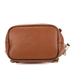 Backpack Mini Faye Backpack Bag Brown Suede/Grained Calfskin Leather