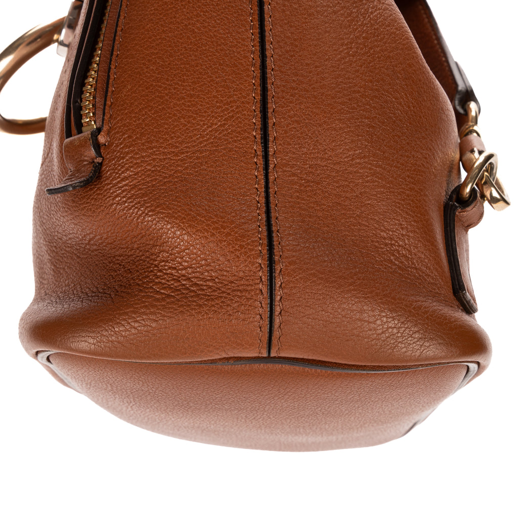 Backpack Mini Faye Backpack Bag Brown Suede/Grained Calfskin Leather