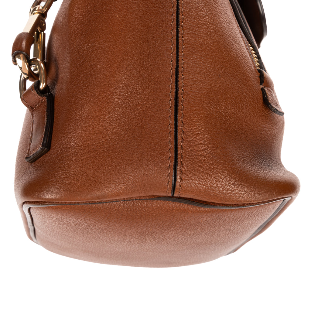 Backpack Mini Faye Backpack Bag Brown Suede/Grained Calfskin Leather