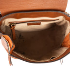 Backpack Mini Faye Backpack Bag Brown Suede/Grained Calfskin Leather
