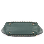 Shoulder Bag Rockstud Crossbody Green Pyramid Studded Smooth Leather