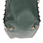 Shoulder Bag Rockstud Crossbody Green Pyramid Studded Smooth Leather