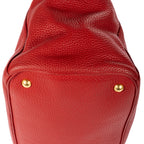Shoulder Bag Open Tote Red Vitello Phenix Calfskin Leather