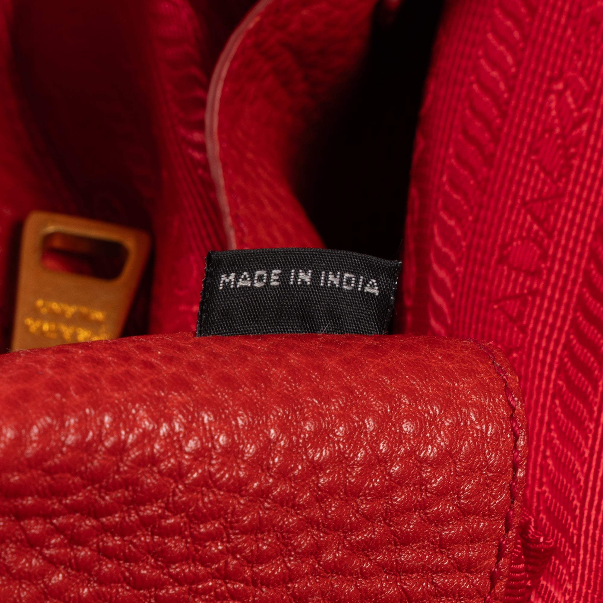 Shoulder Bag Open Tote Red Vitello Phenix Calfskin Leather