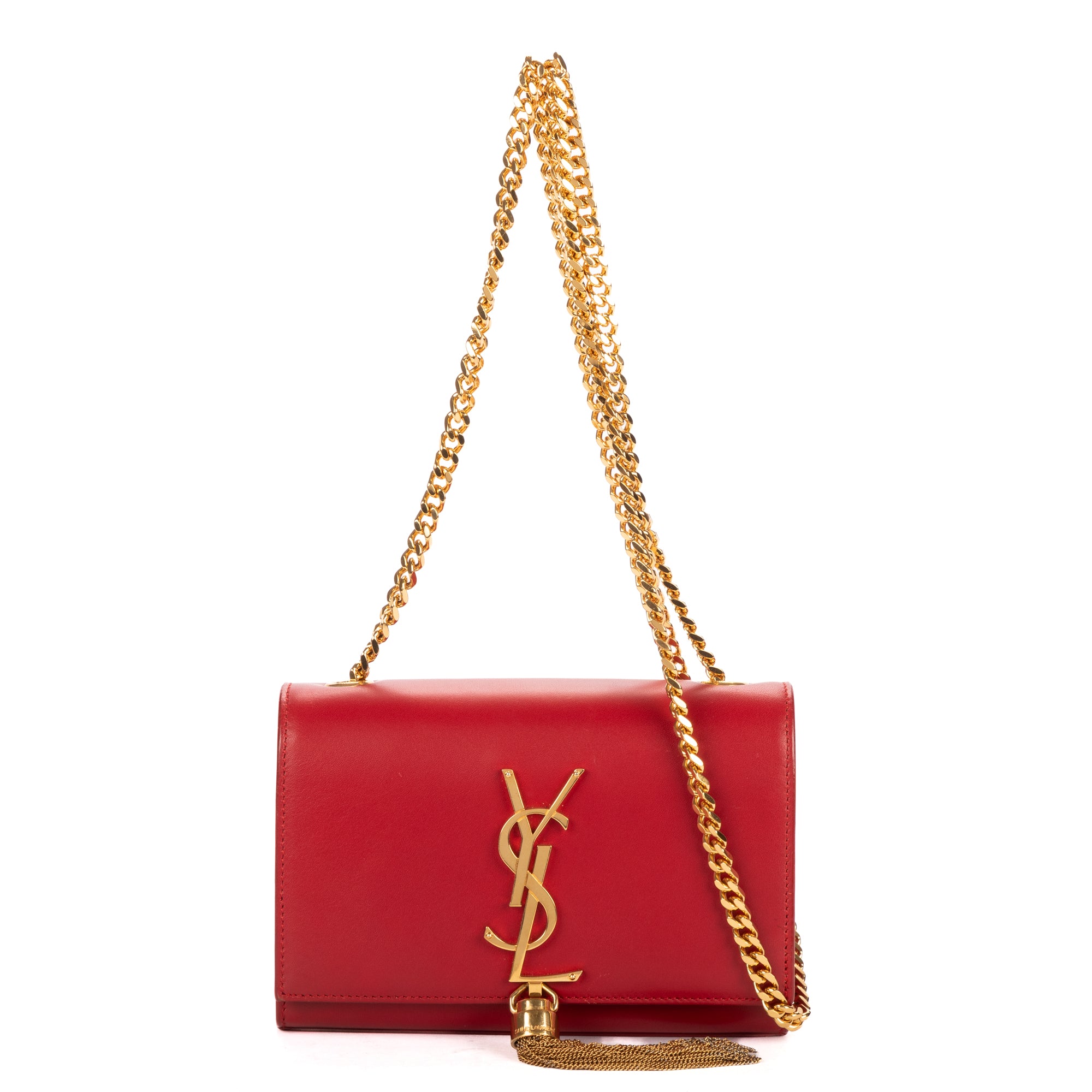 Shoulder Bag Mini Kate Tassel Red Smooth Calfskin Leather