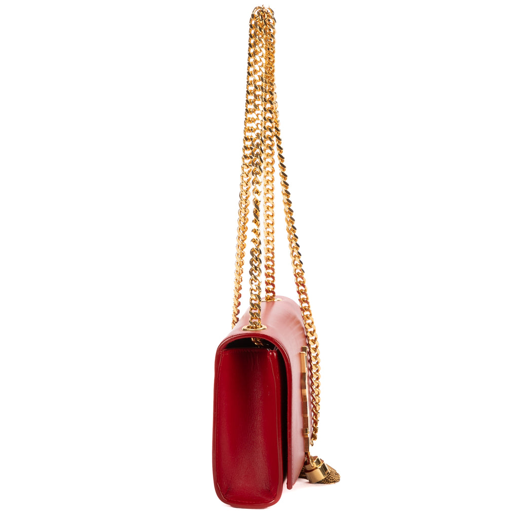 Shoulder Bag Mini Kate Tassel Red Smooth Calfskin Leather