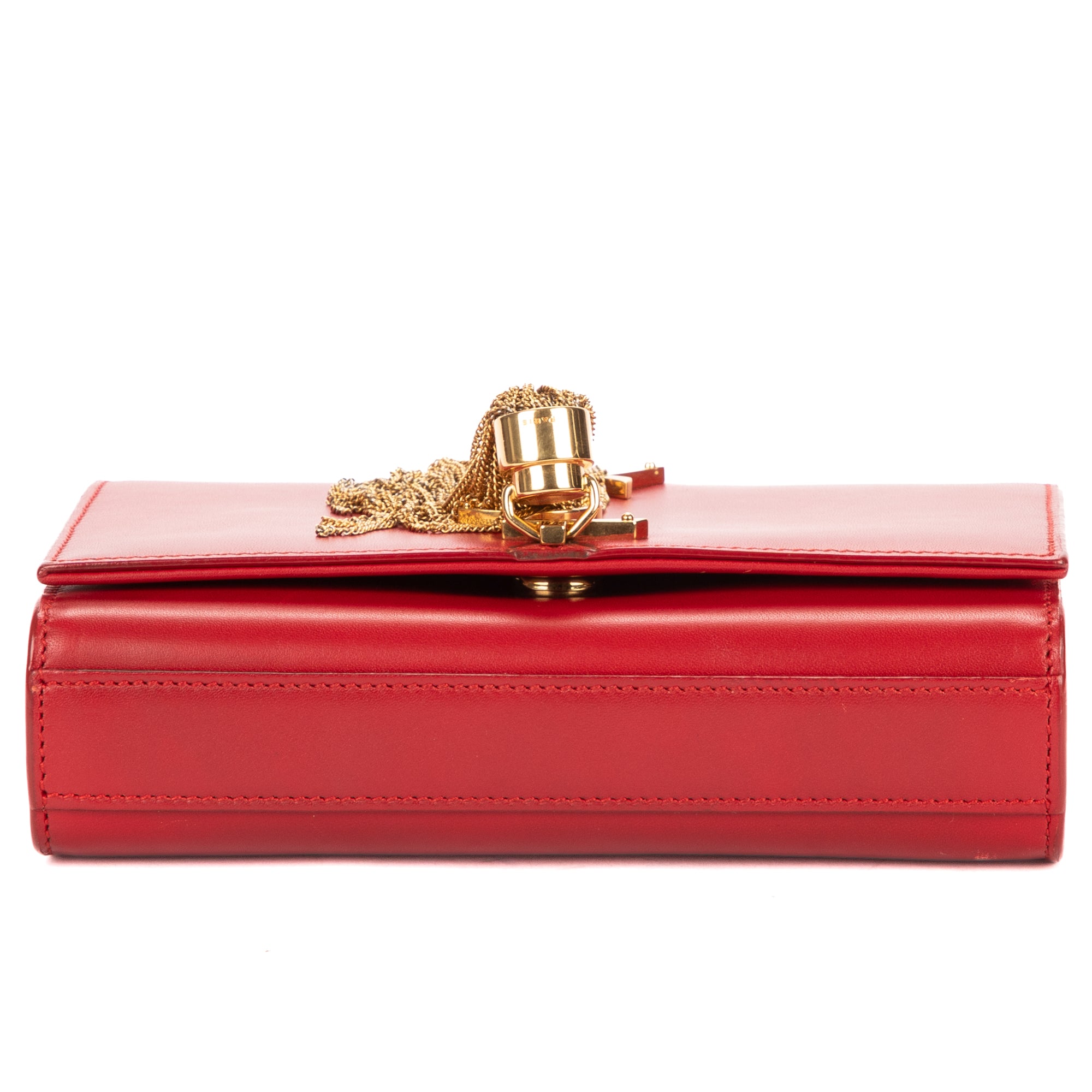 Shoulder Bag Mini Kate Tassel Red Smooth Calfskin Leather