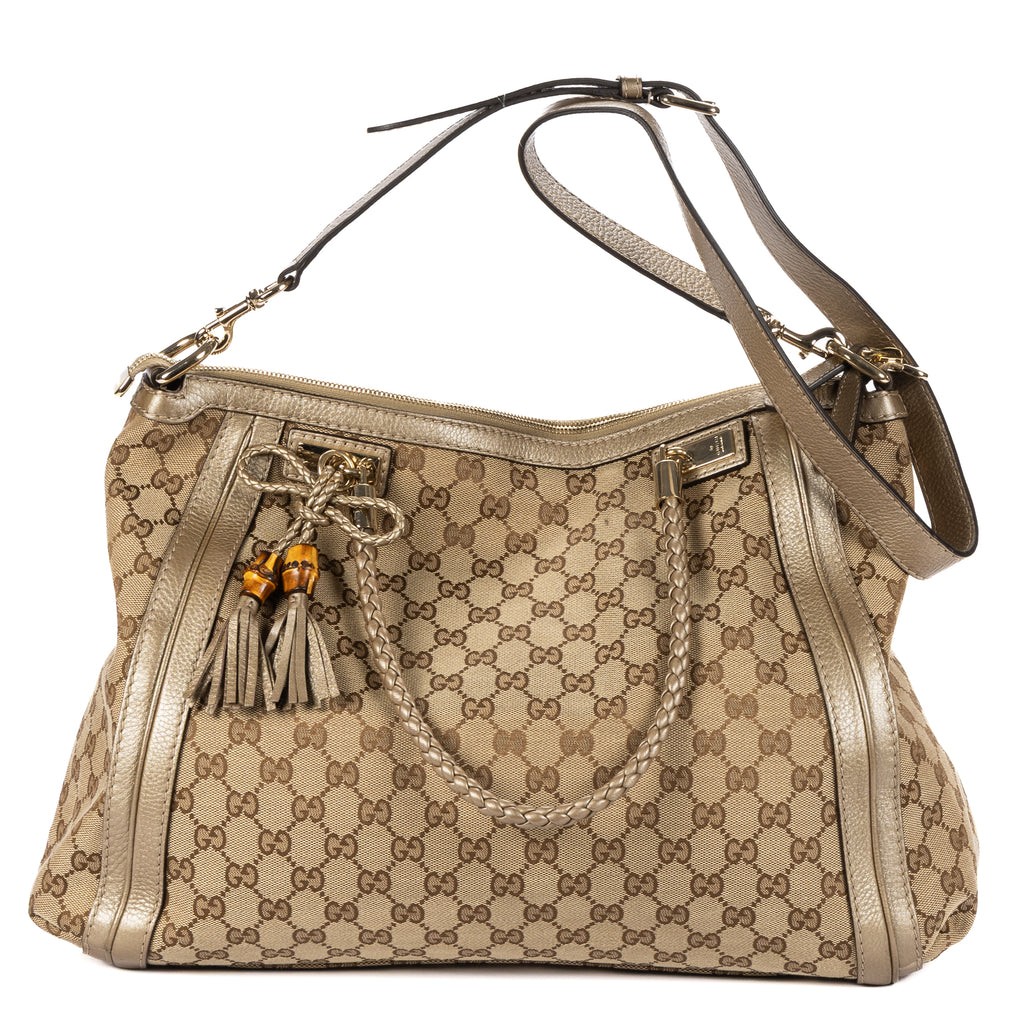 Shoulder Bag Bella Tote Beige Monogrammed Canvas
