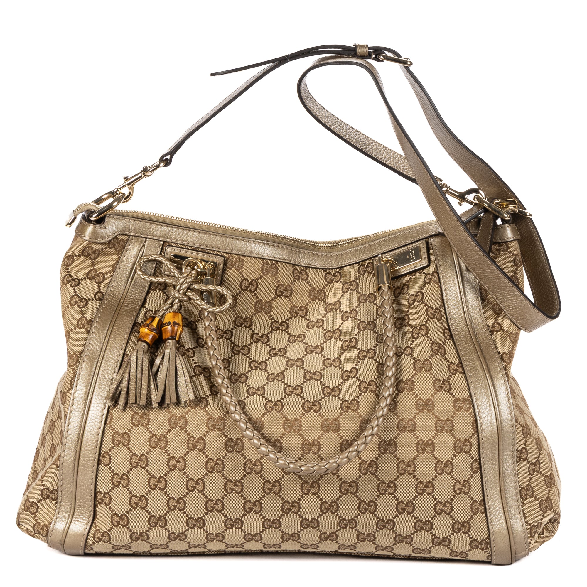 Shoulder Bag Bella Tote Beige Monogrammed Canvas
