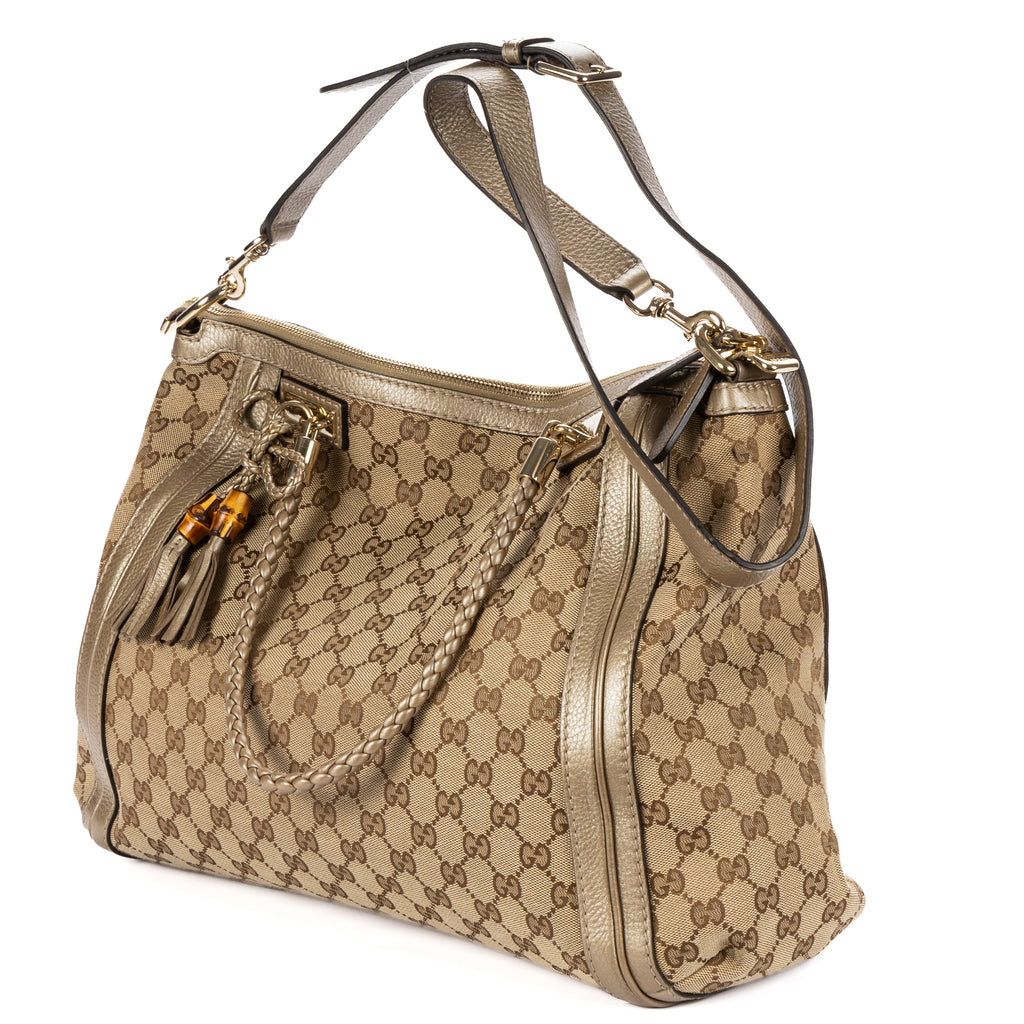 Shoulder Bag Bella Tote Beige Monogrammed Canvas