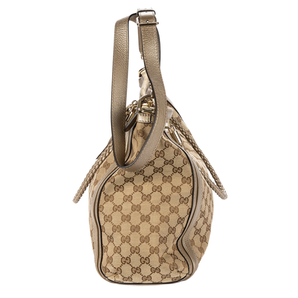 Shoulder Bag Bella Tote Beige Monogrammed Canvas