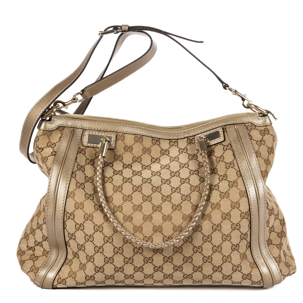 Shoulder Bag Bella Tote Beige Monogrammed Canvas