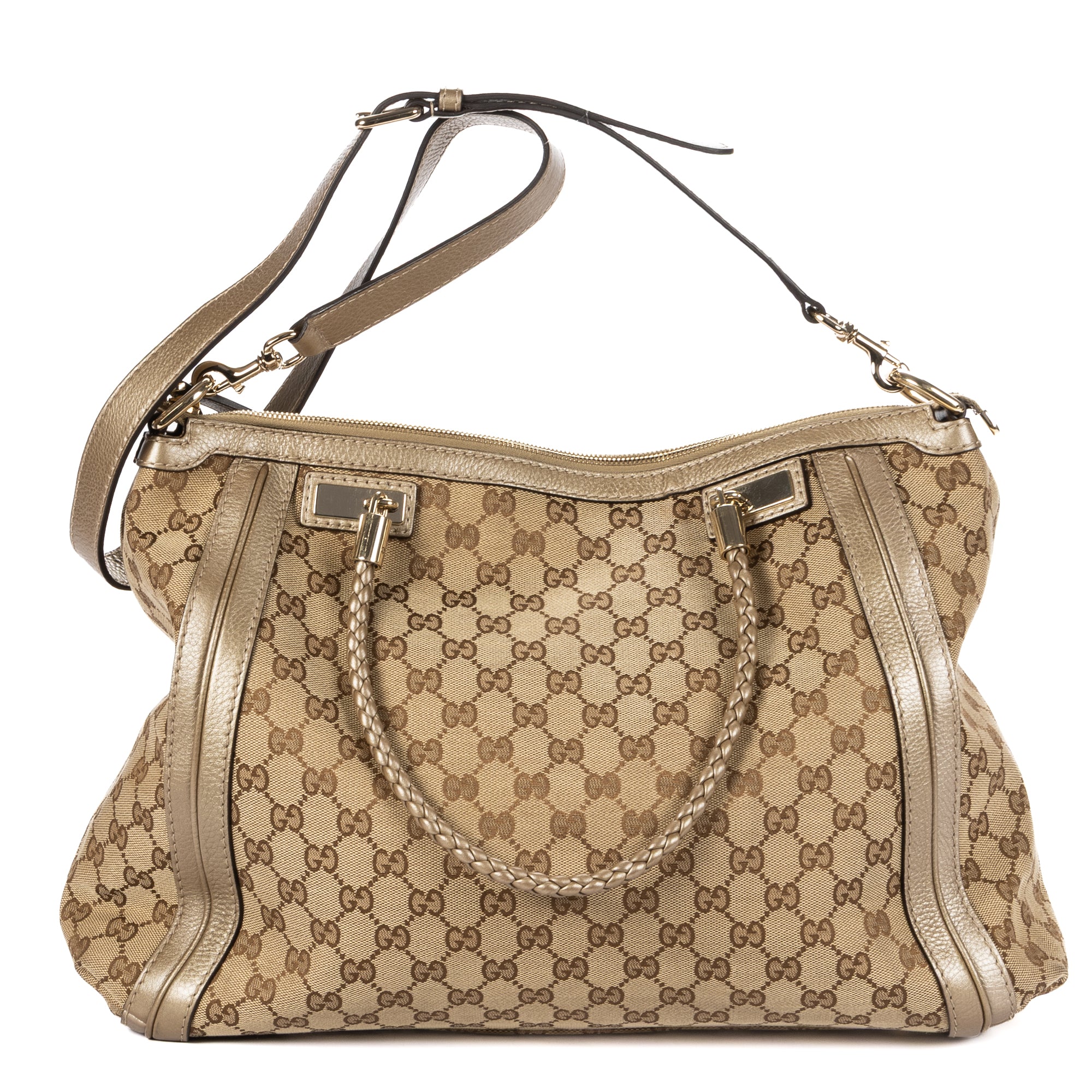 Shoulder Bag Bella Tote Beige Monogrammed Canvas