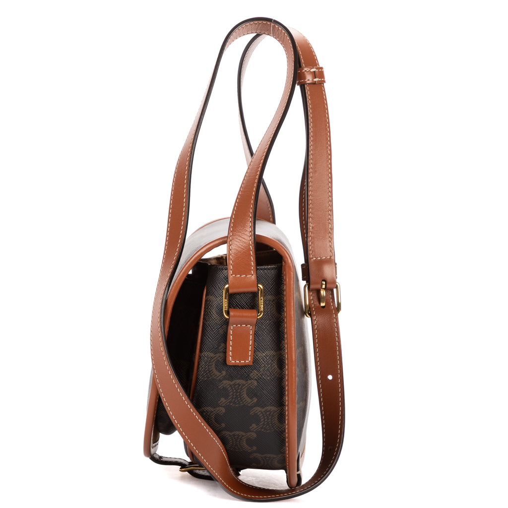 Shoulder Bag Medium Folco Black Triomphe Coated Canvas