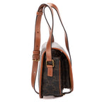 Shoulder Bag Medium Folco Black Triomphe Coated Canvas