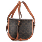 Shoulder Bag Medium Folco Black Triomphe Coated Canvas