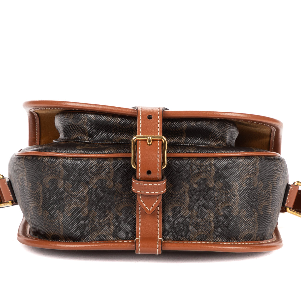 Shoulder Bag Medium Folco Black Triomphe Coated Canvas