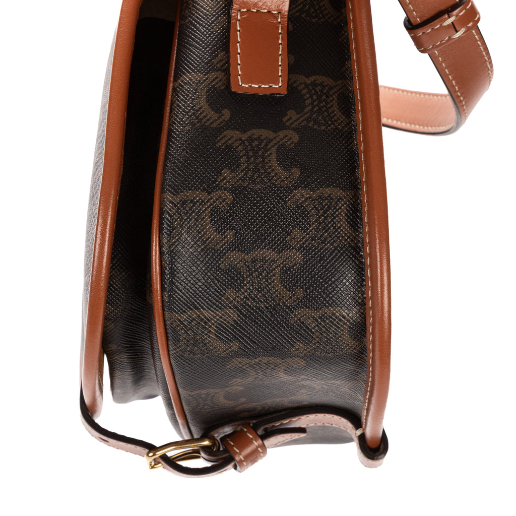 Shoulder Bag Medium Folco Black Triomphe Coated Canvas