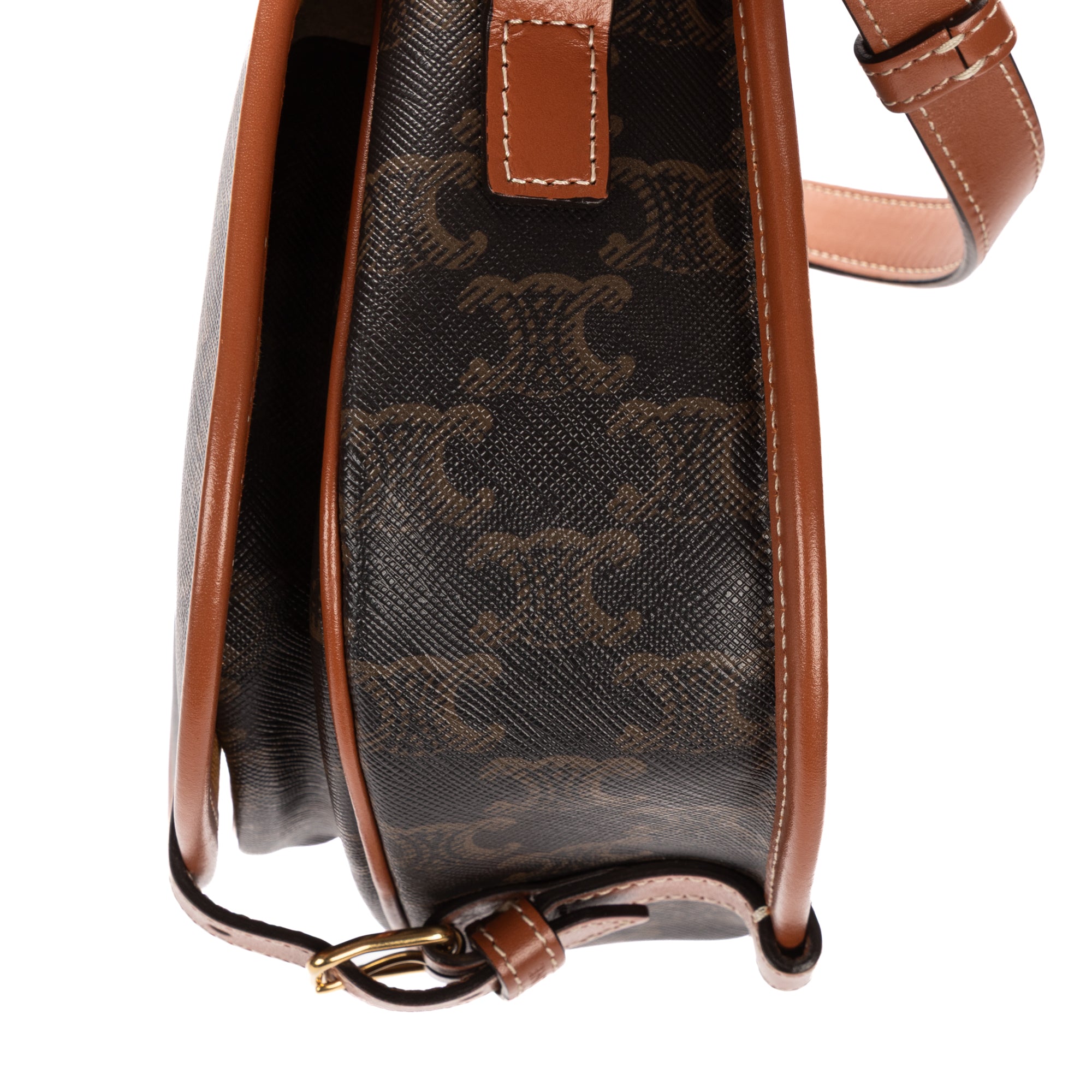Shoulder Bag Medium Folco Black Triomphe Coated Canvas
