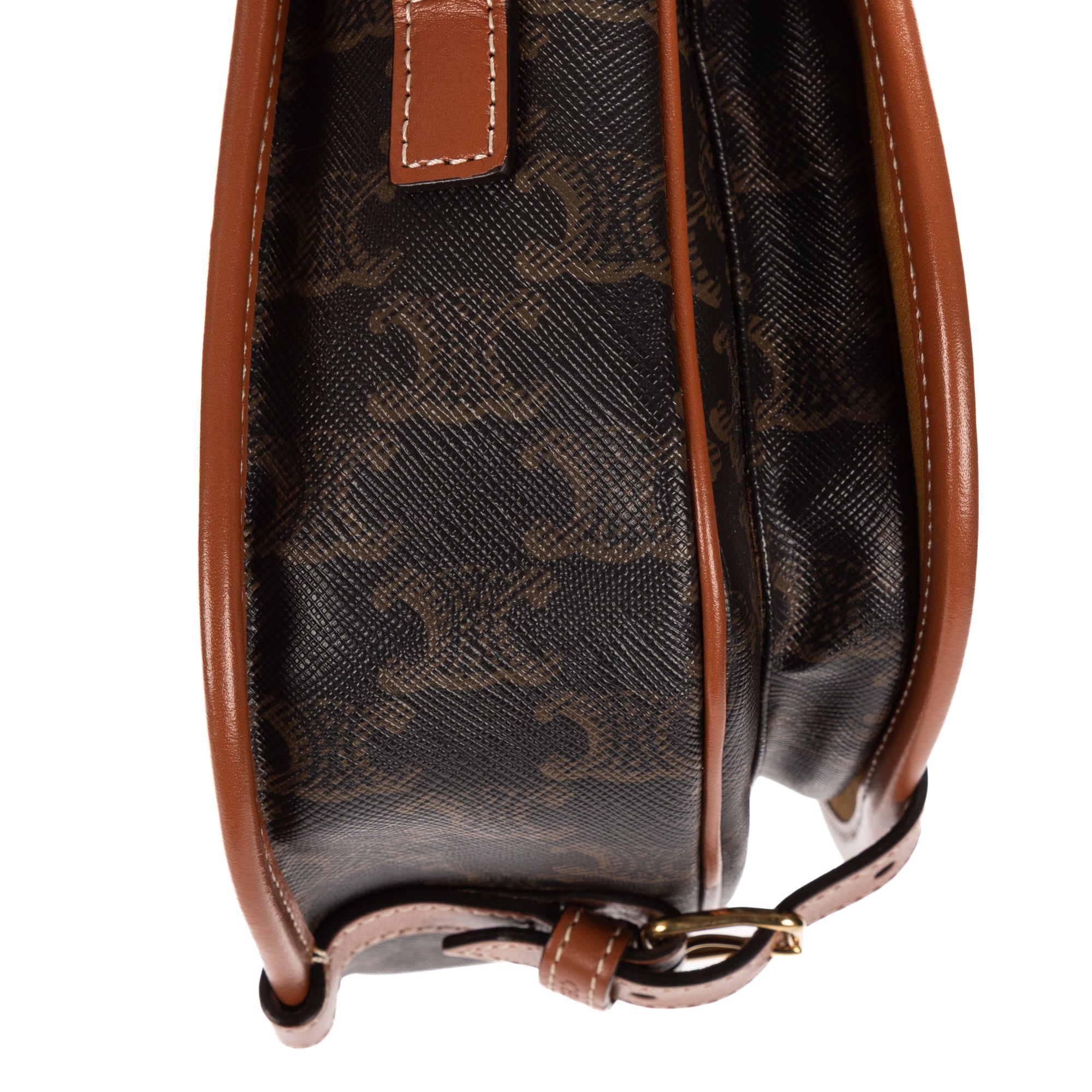 Shoulder Bag Medium Folco Black Triomphe Coated Canvas