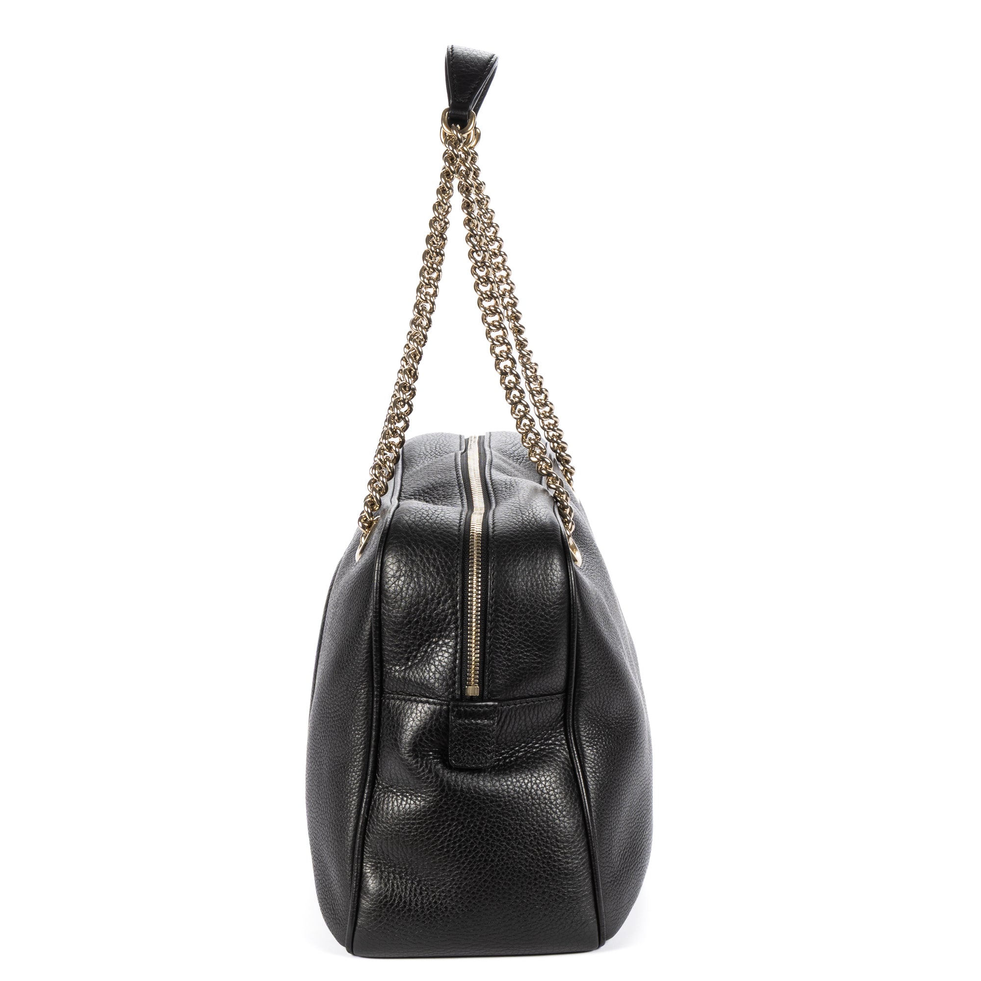 Shoulder Bag Soho Shopping Tote Black Grained Calfskin Leather