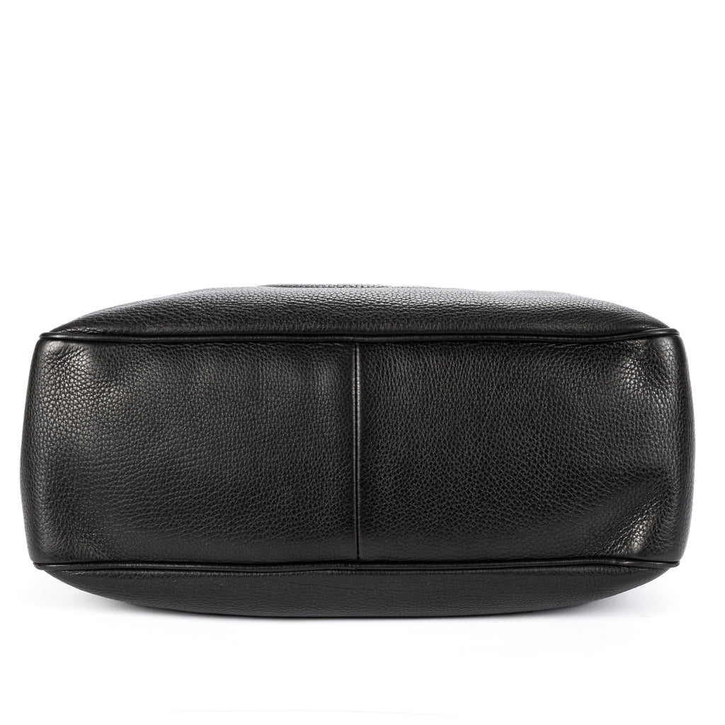 Shoulder Bag Soho Shopping Tote Black Grained Calfskin Leather