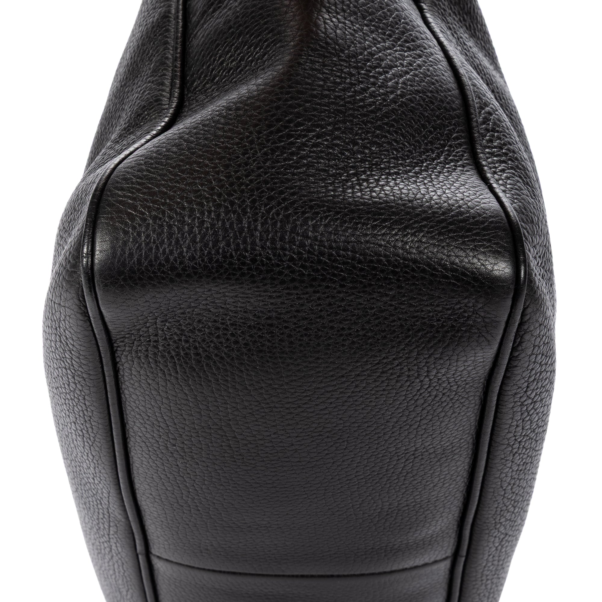 Shoulder Bag Soho Shopping Tote Black Grained Calfskin Leather