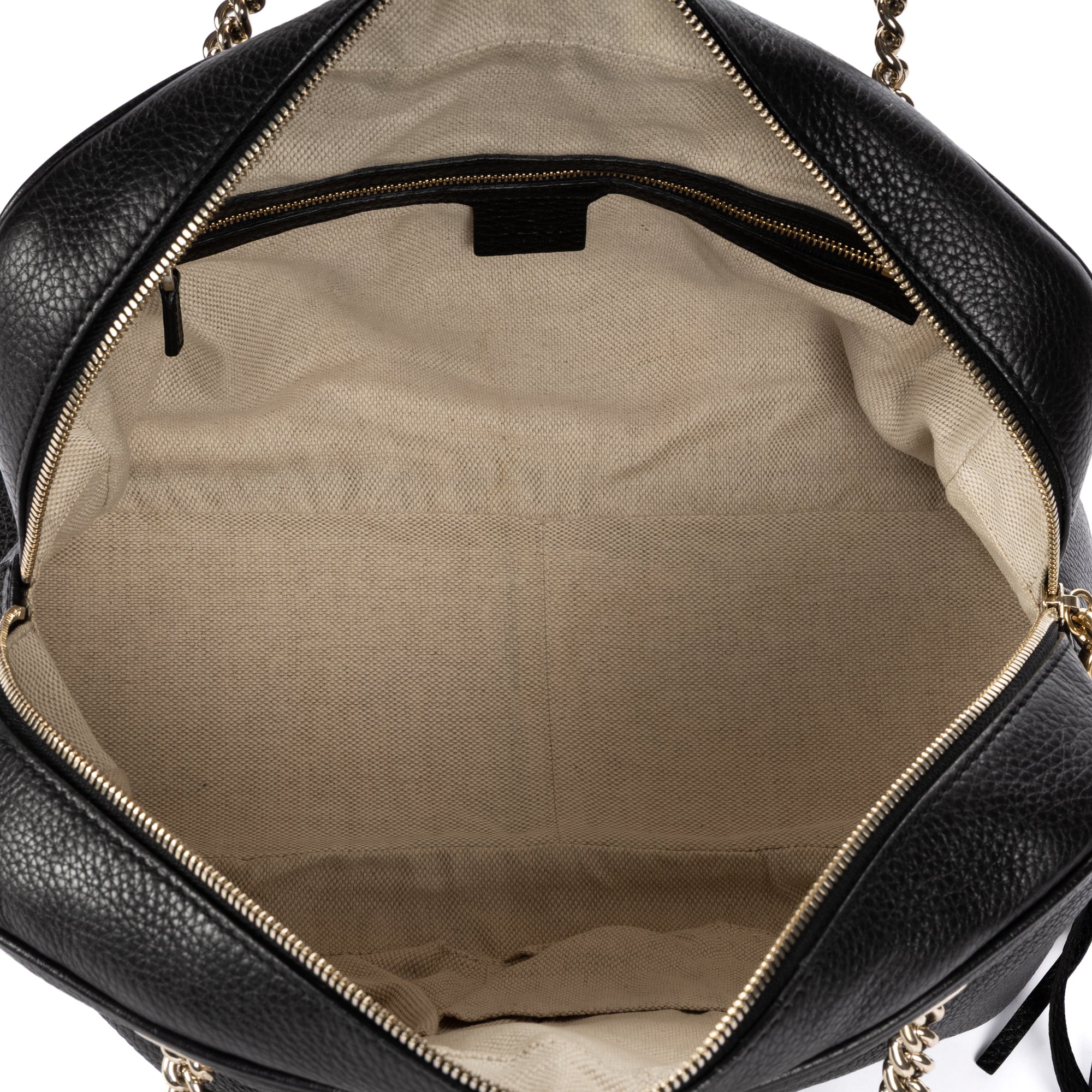 Shoulder Bag Soho Shopping Tote Black Grained Calfskin Leather