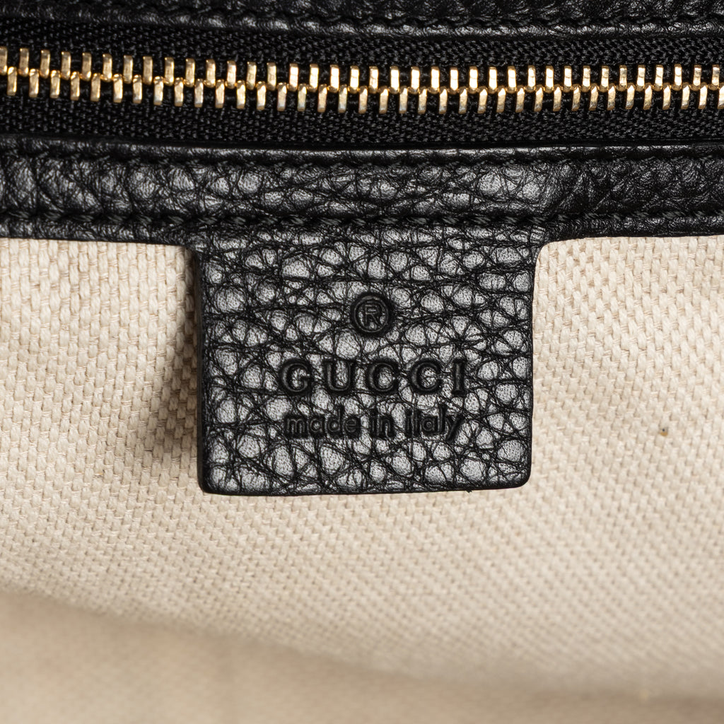 Shoulder Bag Soho Shopping Tote Black Grained Calfskin Leather