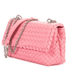 Shoulder Bag Baby Olimpia Pink Intrecciato Leather