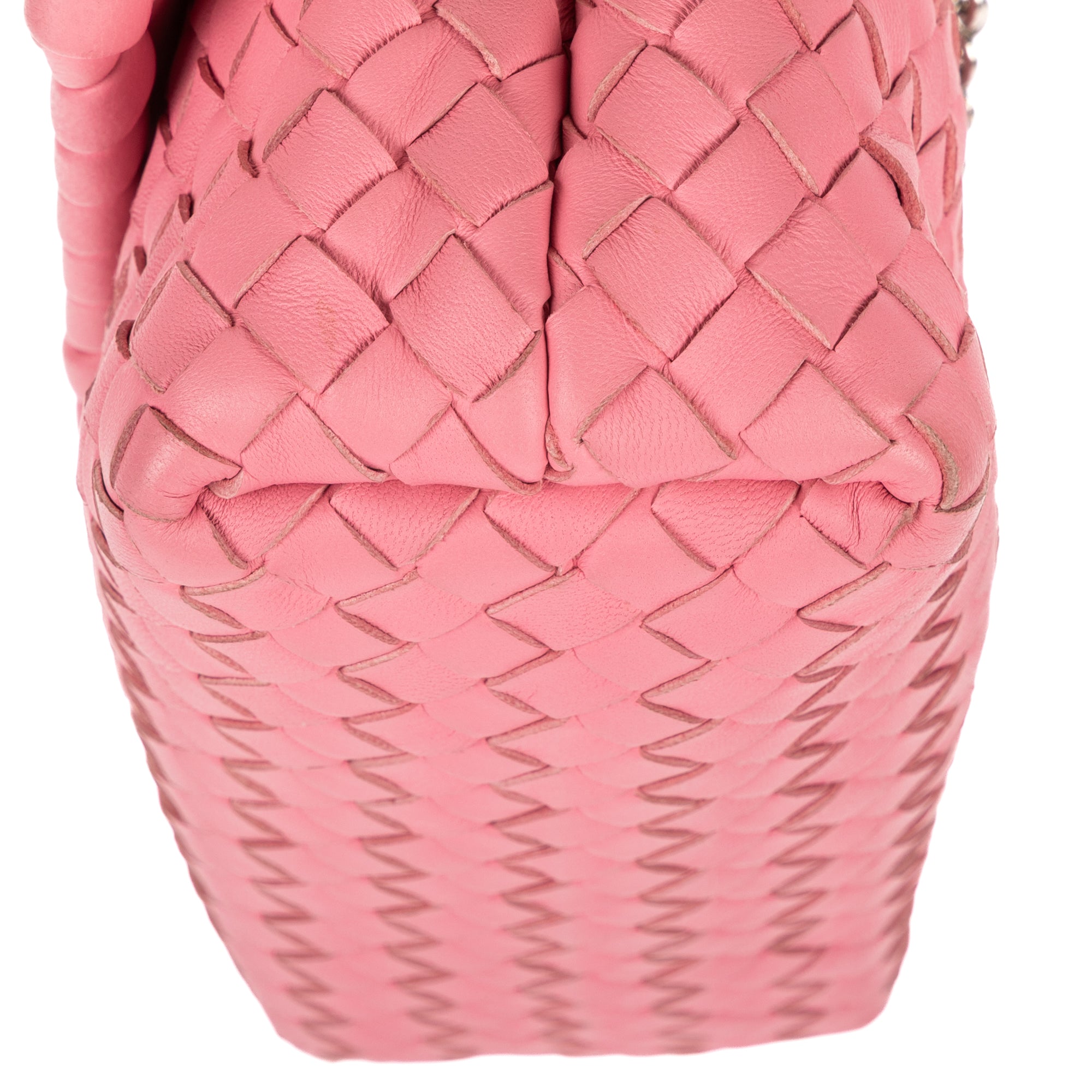 Shoulder Bag Baby Olimpia Pink Intrecciato Leather