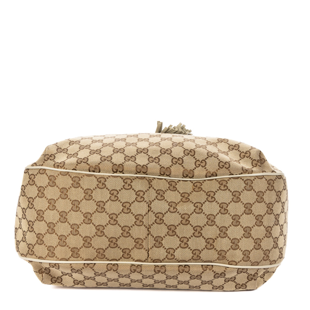 Shoulder Bag Large Emily Chain Large Beige Monogrammed Canvas